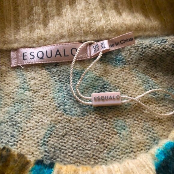 EsQualo Trendy Multi Color Animal Print Long Sleeve Sweater Size XL NEW - Picture 6 of 6